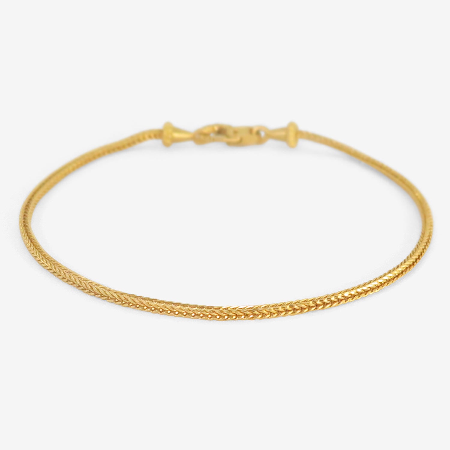 PROUNIS 22K DUO LOOP-IN-LOOP CHAIN BRACELET WITH FIBULA CLASP