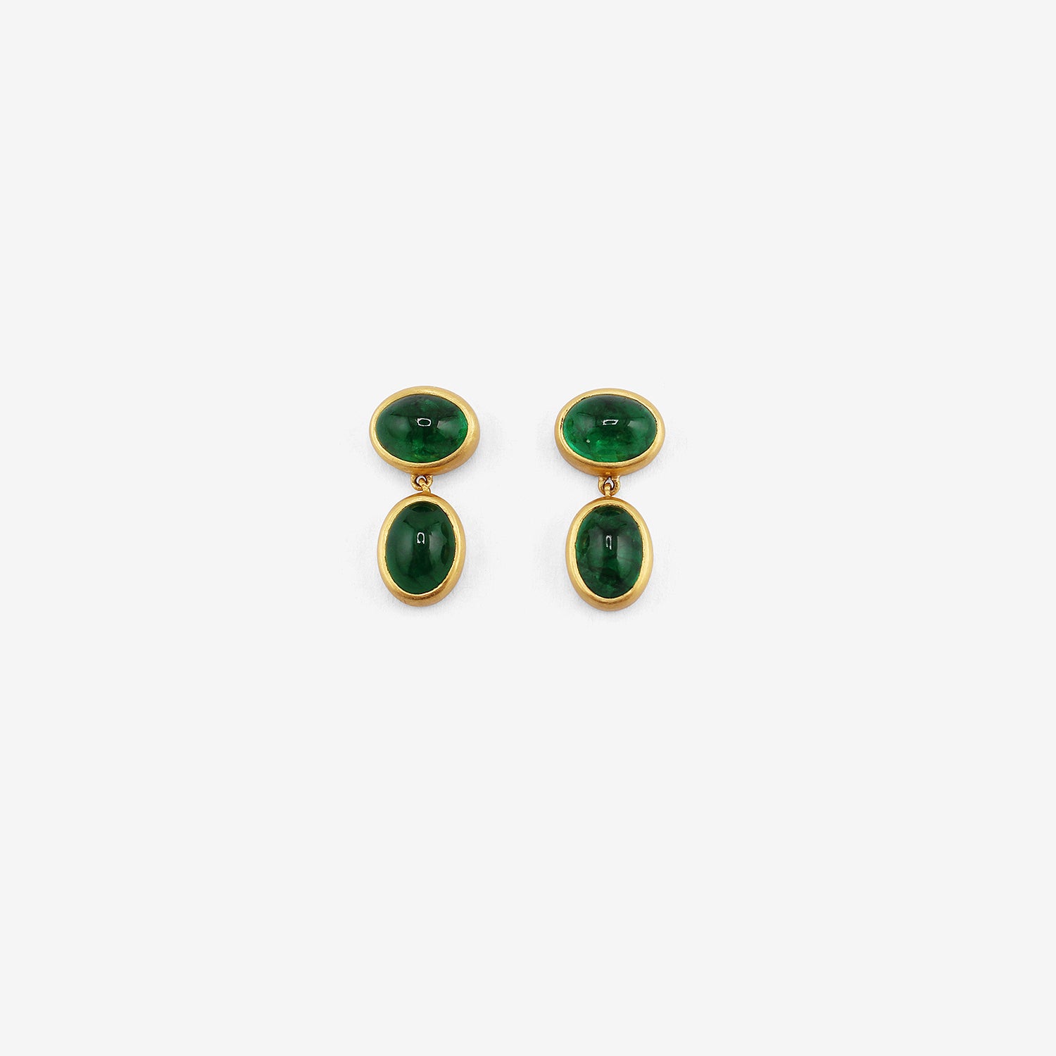 PROUNIS 22K & EMERALD SMALL AMPHORA EARRINGS
