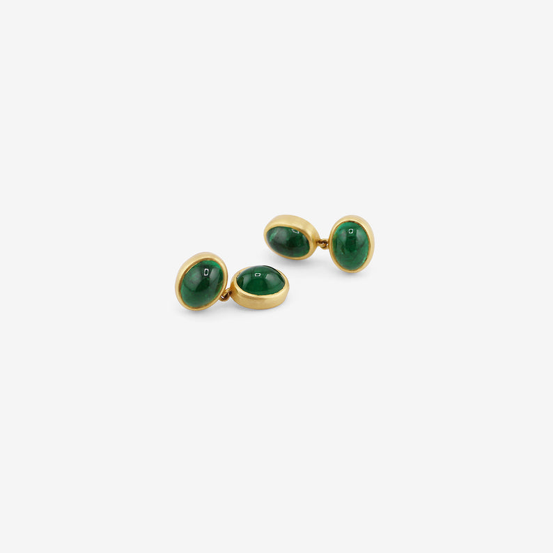 PROUNIS 22K & EMERALD SMALL AMPHORA EARRINGS