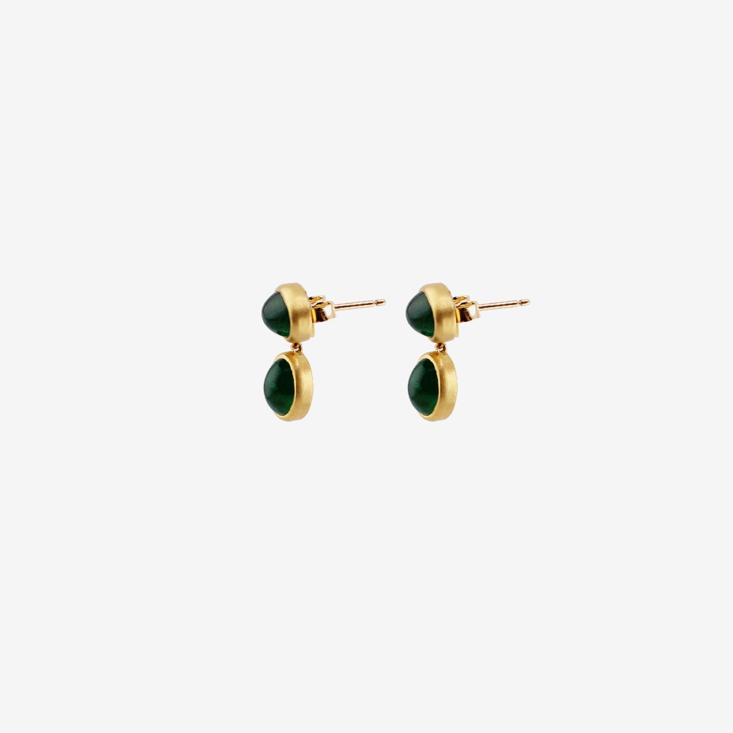 PROUNIS 22K & EMERALD SMALL AMPHORA EARRINGS