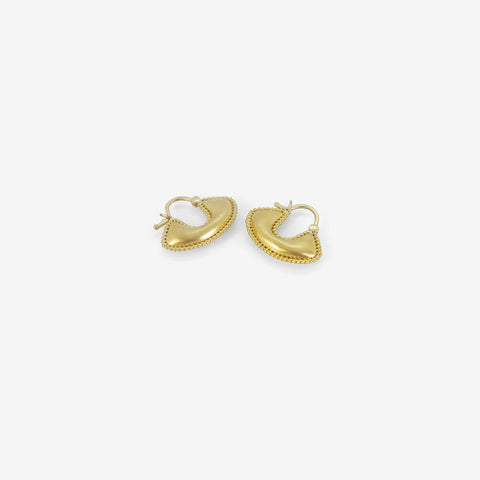 PROUNIS 22K SMALL GRANULATED BOAT EARRINGS