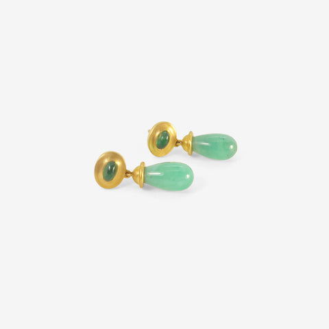 PROUNIS 22K & EMERALD ALABASTRA DANGLE EARRINGS