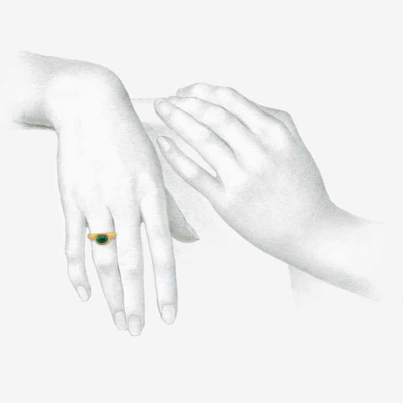 PROUNIS 22K & EMERALD BABY TURRIS RING