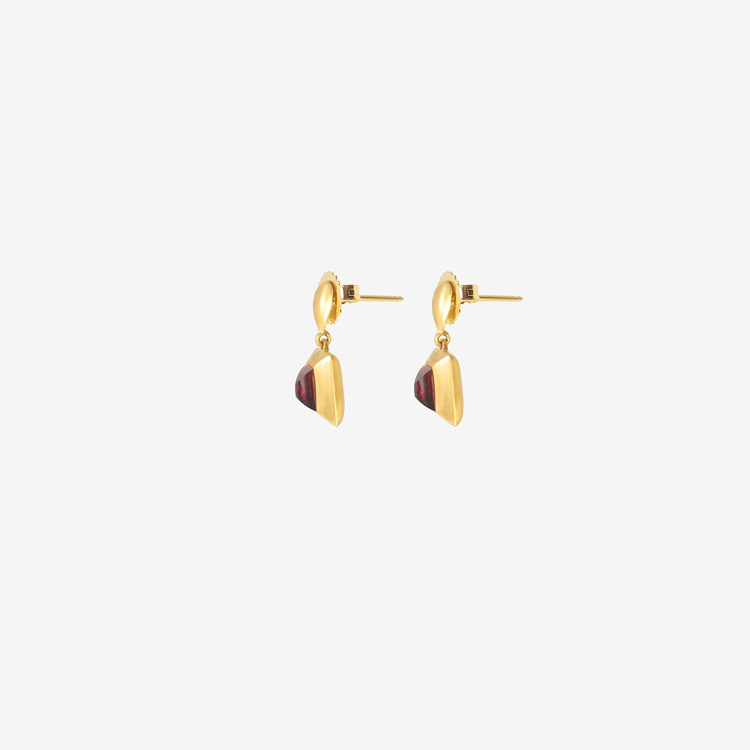 PROUNIS 22K & GARNET CAPSA DANGLE EARRINGS