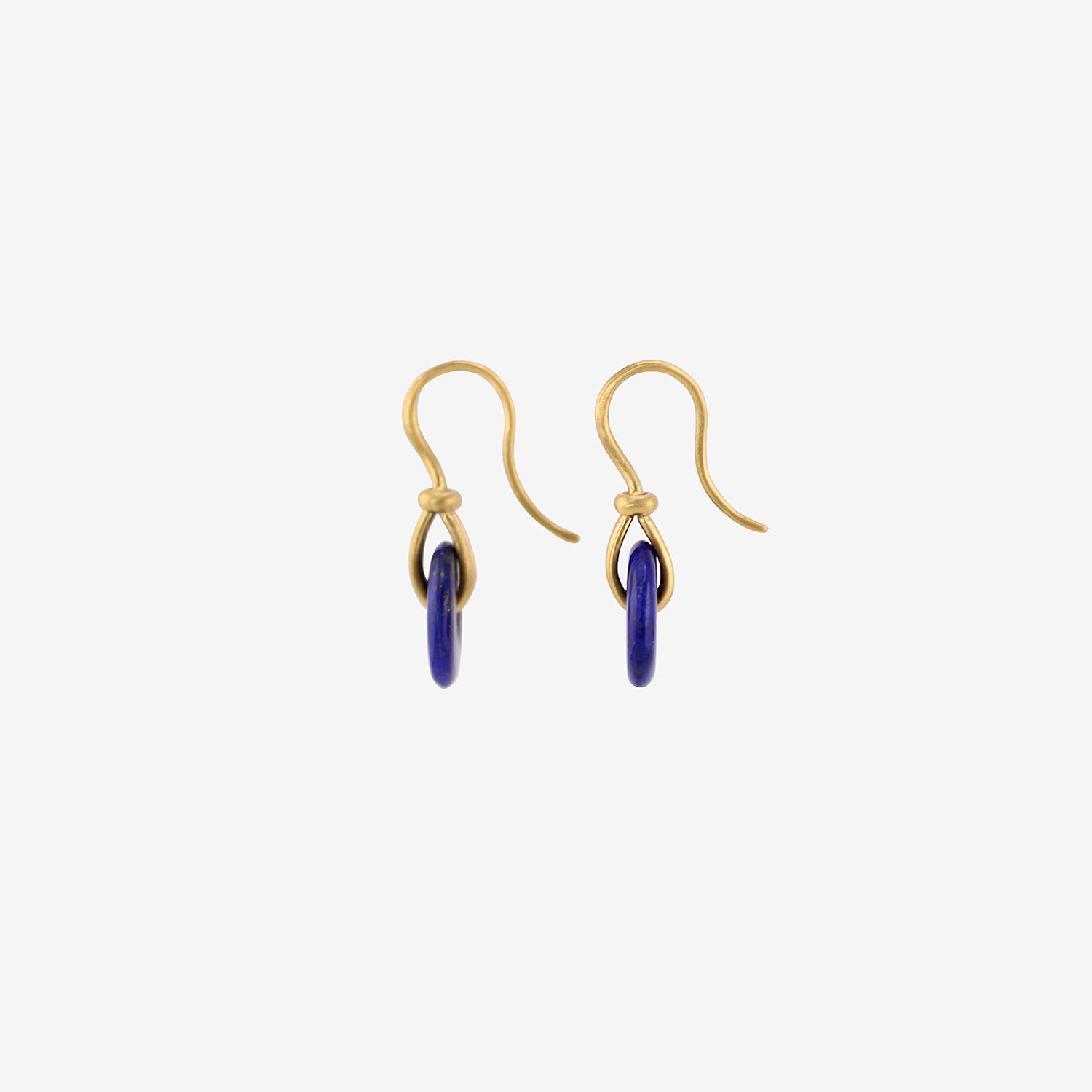 PROUNIS 22K & LAPIS SMALL DISCUS EARRINGS