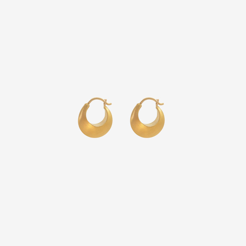 PROUNIS 22K SMALL LEECH HOOP EARRINGS