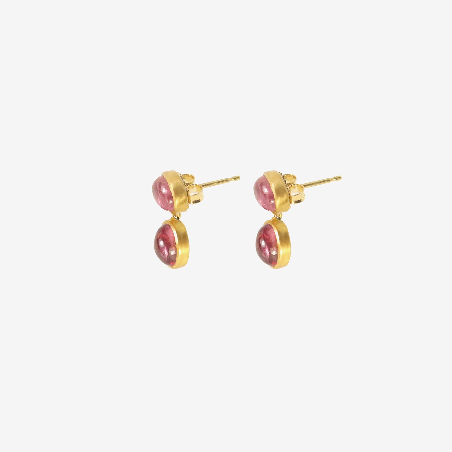 PROUNIS 22K & PINK TOURMALINE SMALL AMPHORA EARRINGS