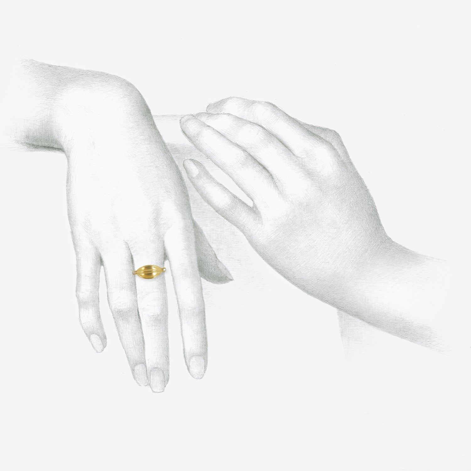 PROUNIS 22K LAURUS RING WITH DIAMONDS