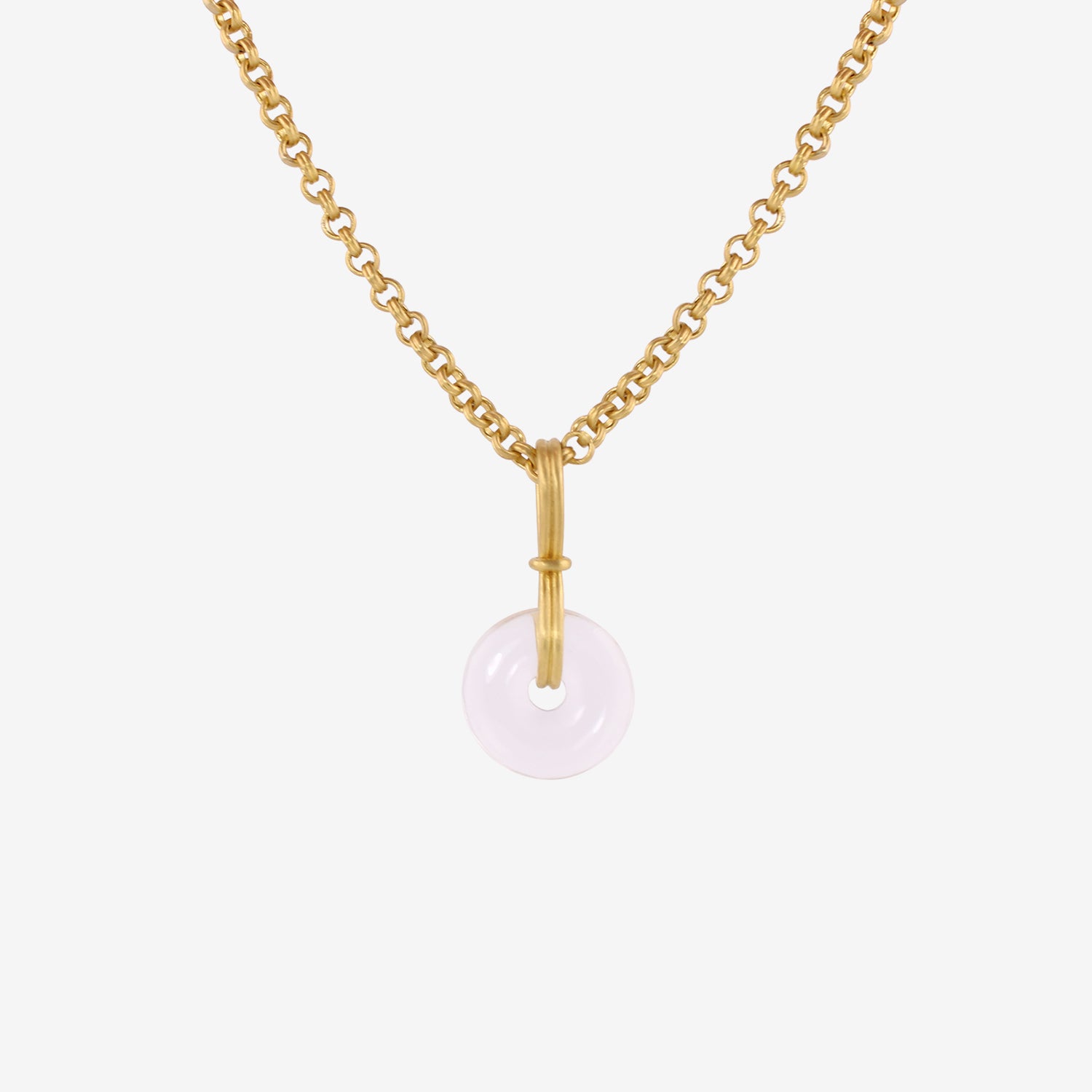 PROUNIS 22K & ROCK CRYSTAL MEDIUM DISCUS PENDANT