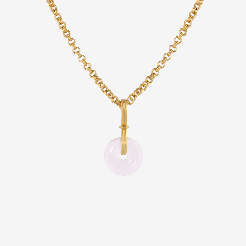 PROUNIS 22K & ROCK CRYSTAL MEDIUM DISCUS PENDANT