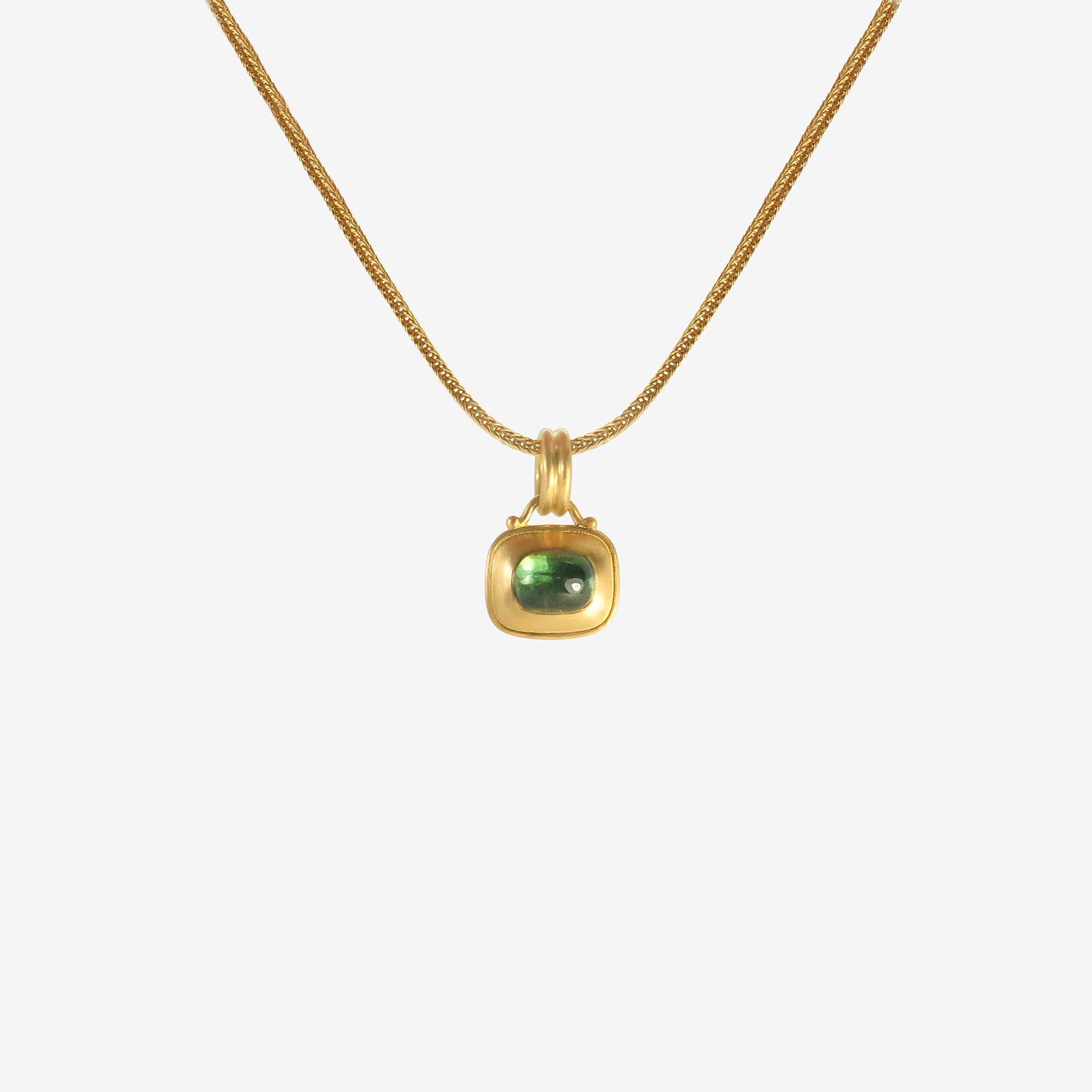 PROUNIS 22K & GREEN TOURMALINE CAPSA PILLOW PENDANT