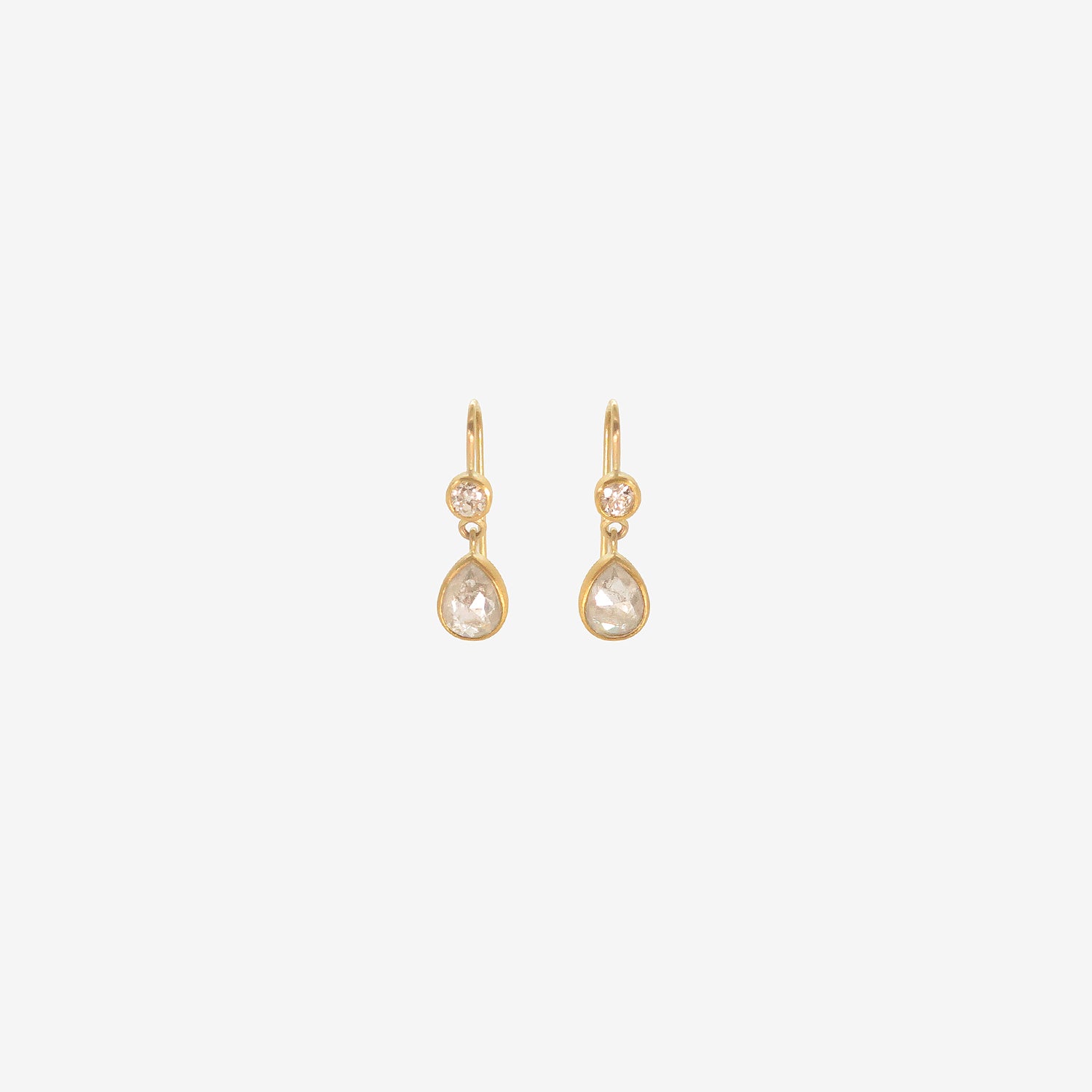 ROSANNE PUGLIESE 22K & DIAMOND DOUBLE DROP EARRINGS, 2.4CT