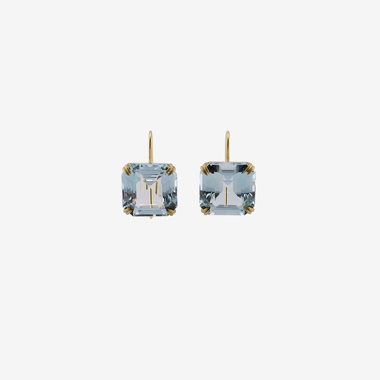 ROSANNE PUGLIESE 18K & LIGHT BLUE TOPAZ CUBE EARRINGS, 29CT