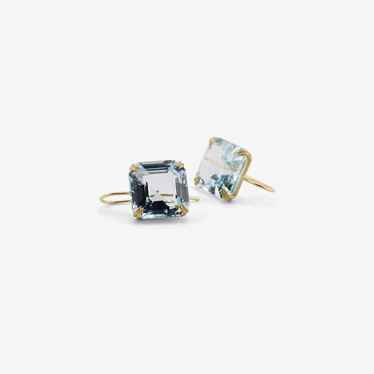ROSANNE PUGLIESE 18K & LIGHT BLUE TOPAZ CUBE EARRINGS, 29CT