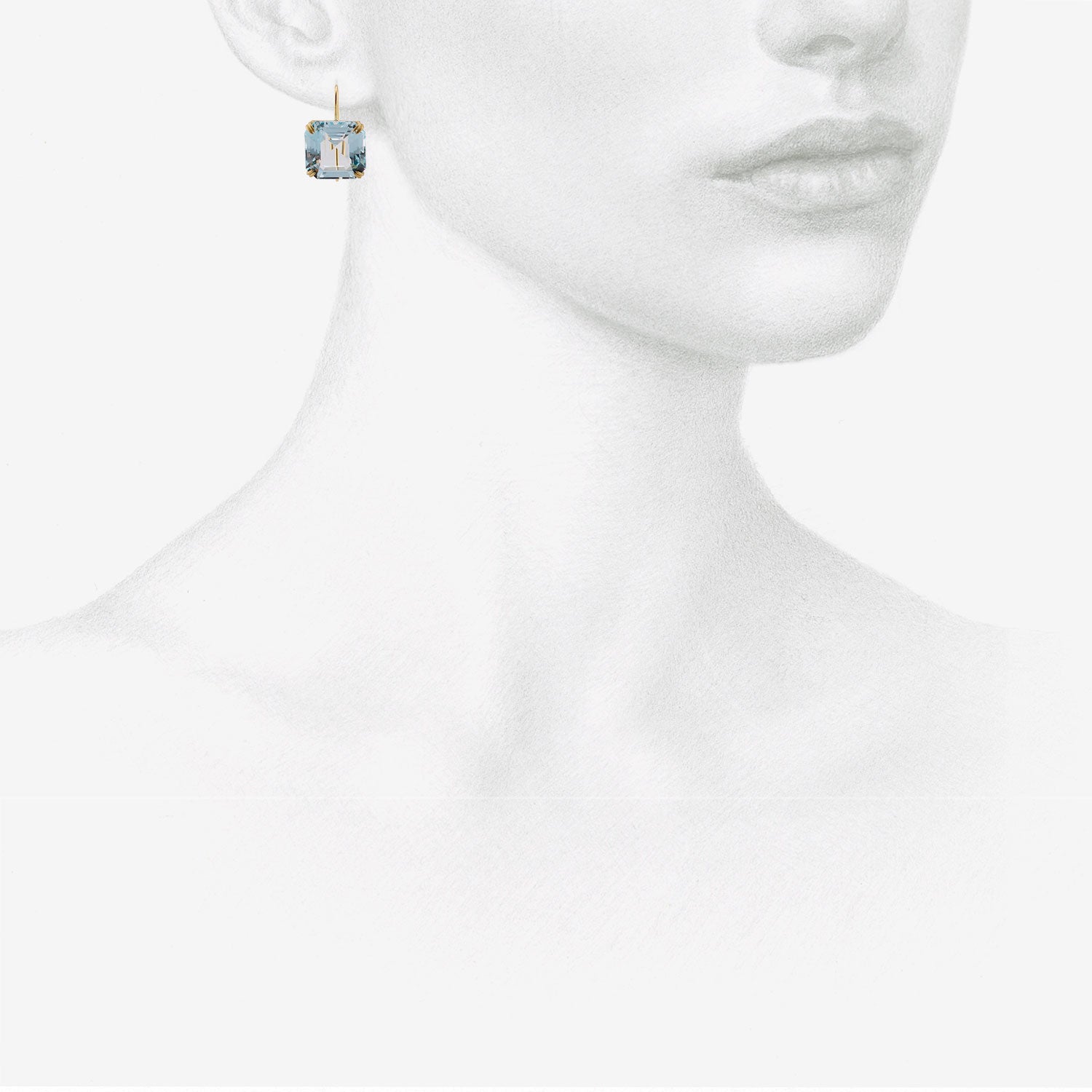 ROSANNE PUGLIESE 18K & LIGHT BLUE TOPAZ CUBE EARRINGS, 29CT