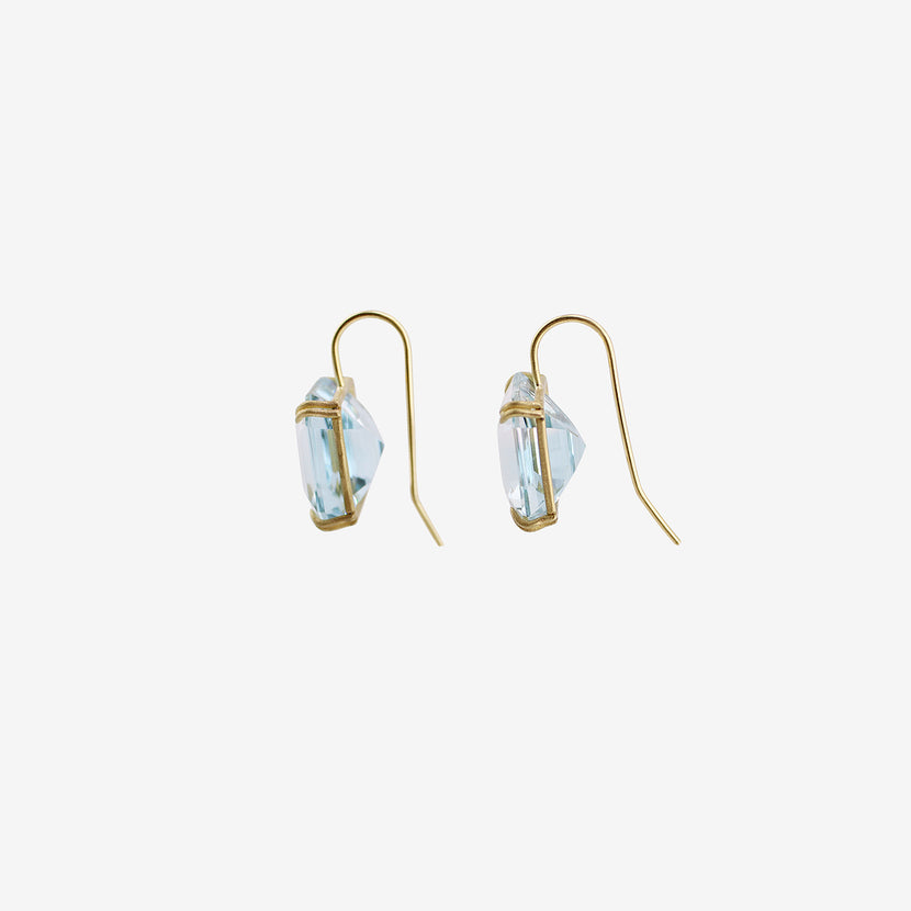 ROSANNE PUGLIESE 18K & LIGHT BLUE TOPAZ CUBE EARRINGS, 29CT