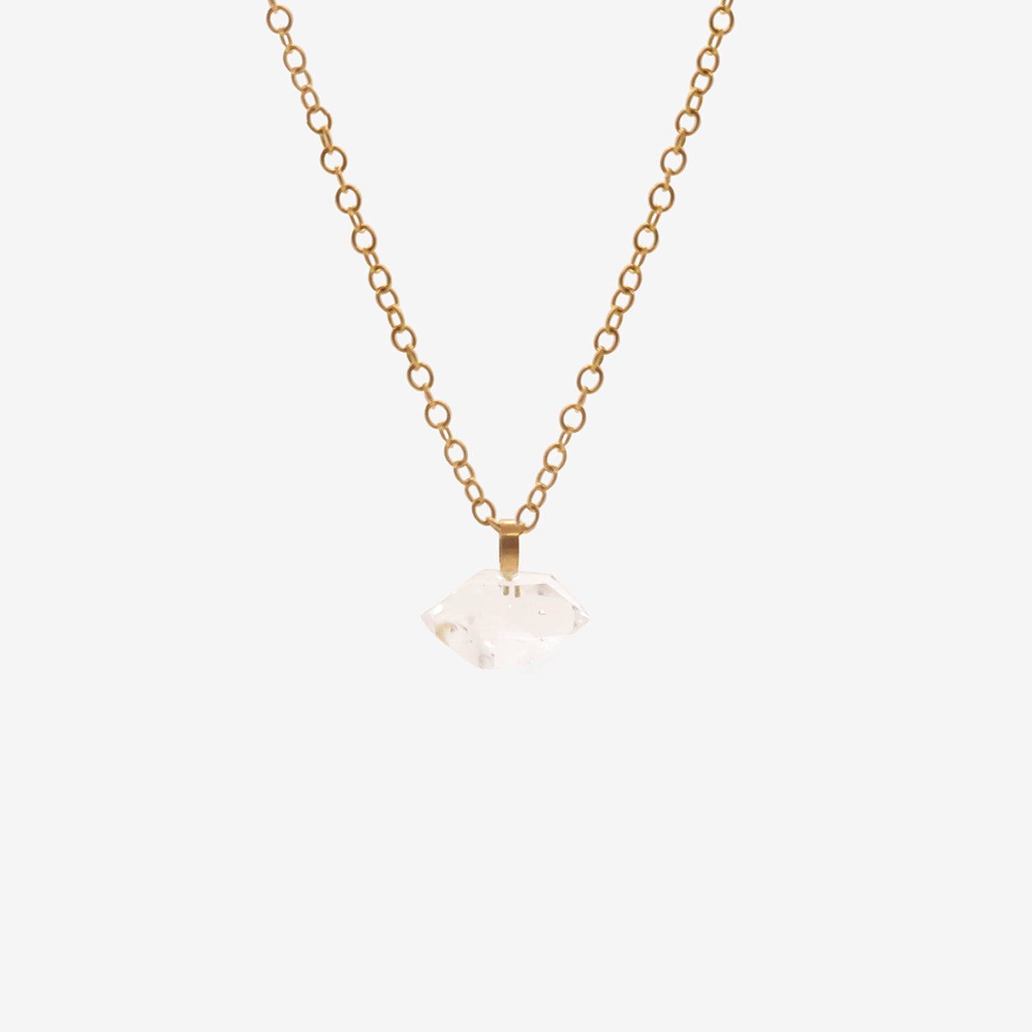 ROSANNE PUGLIESE 22K & HERKIMER DIAMOND CRYSTAL PENDANT