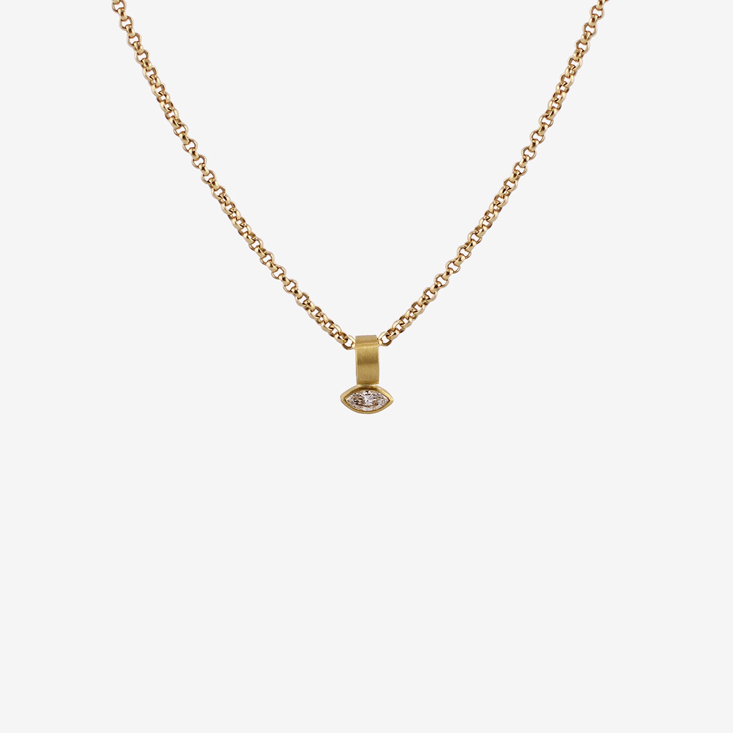 ROSANNE PUGLIESE 22K & MARQUIS DIAMOND PENDANT, .2CT