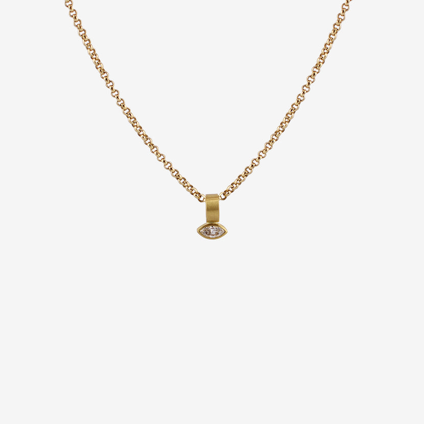 ROSANNE PUGLIESE 22K & MARQUIS DIAMOND PENDANT, .2CT