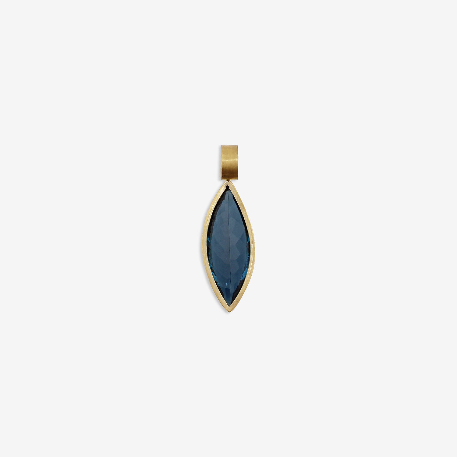 ROSANNE PUGLIESE 22K & MARQUIS-CUT LONDON BLUE TOPAZ PENDANT