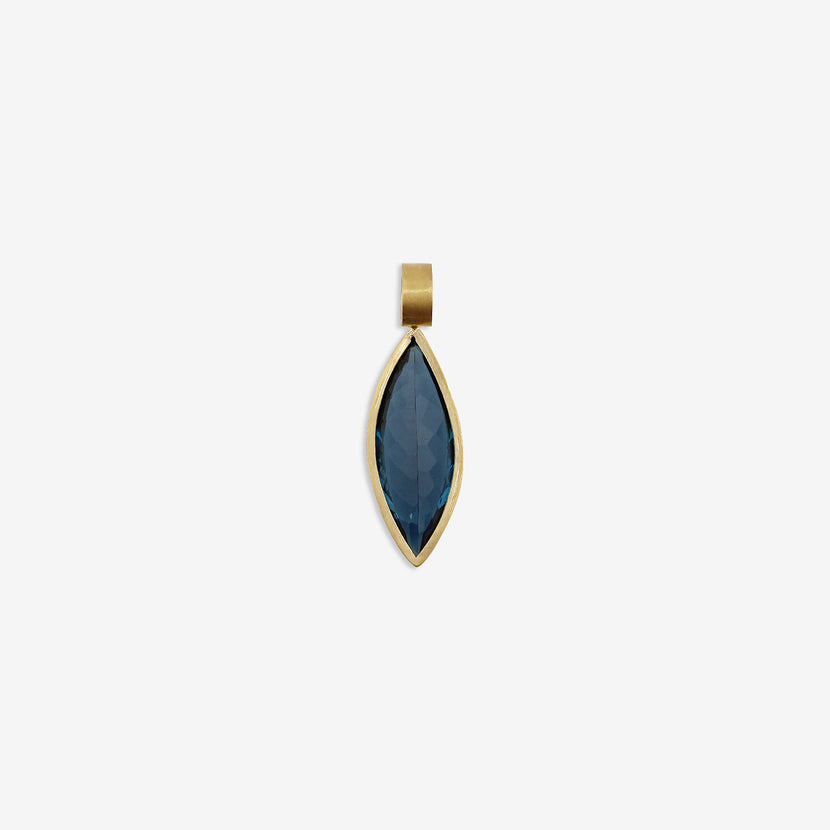 ROSANNE PUGLIESE 22K & MARQUIS-CUT LONDON BLUE TOPAZ PENDANT