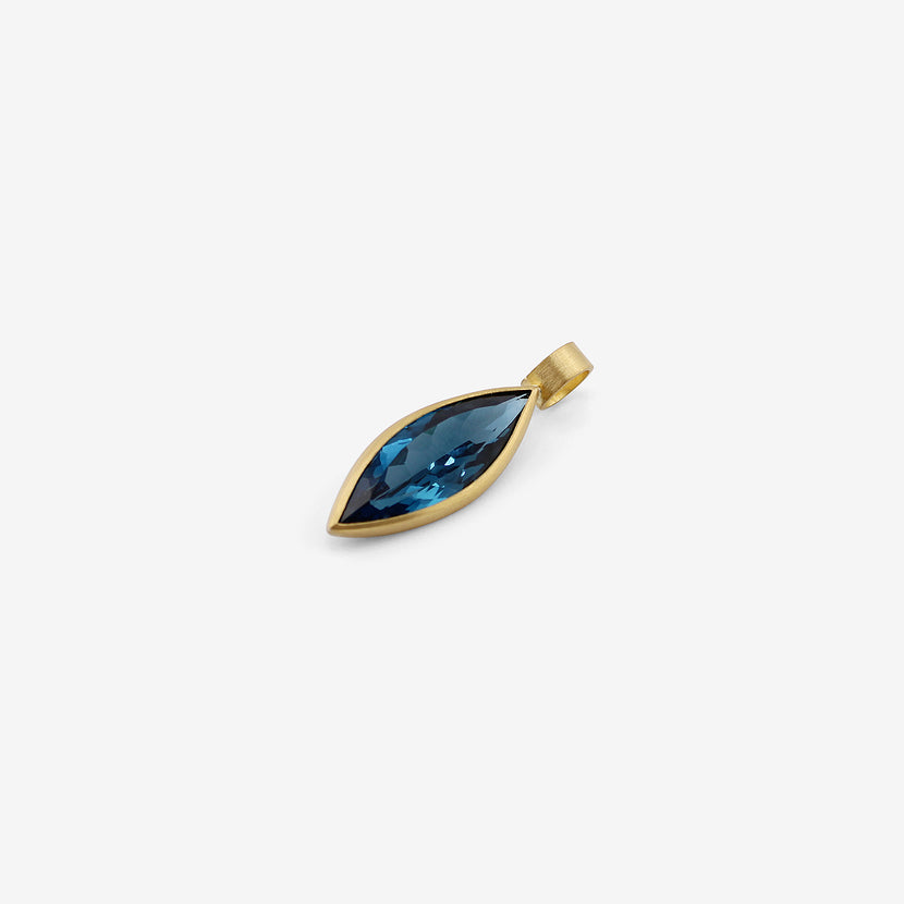 ROSANNE PUGLIESE 22K & MARQUIS-CUT LONDON BLUE TOPAZ PENDANT