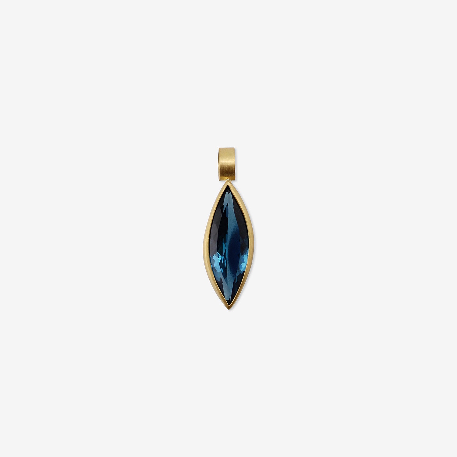 ROSANNE PUGLIESE 22K & MARQUIS-CUT LONDON BLUE TOPAZ PENDANT