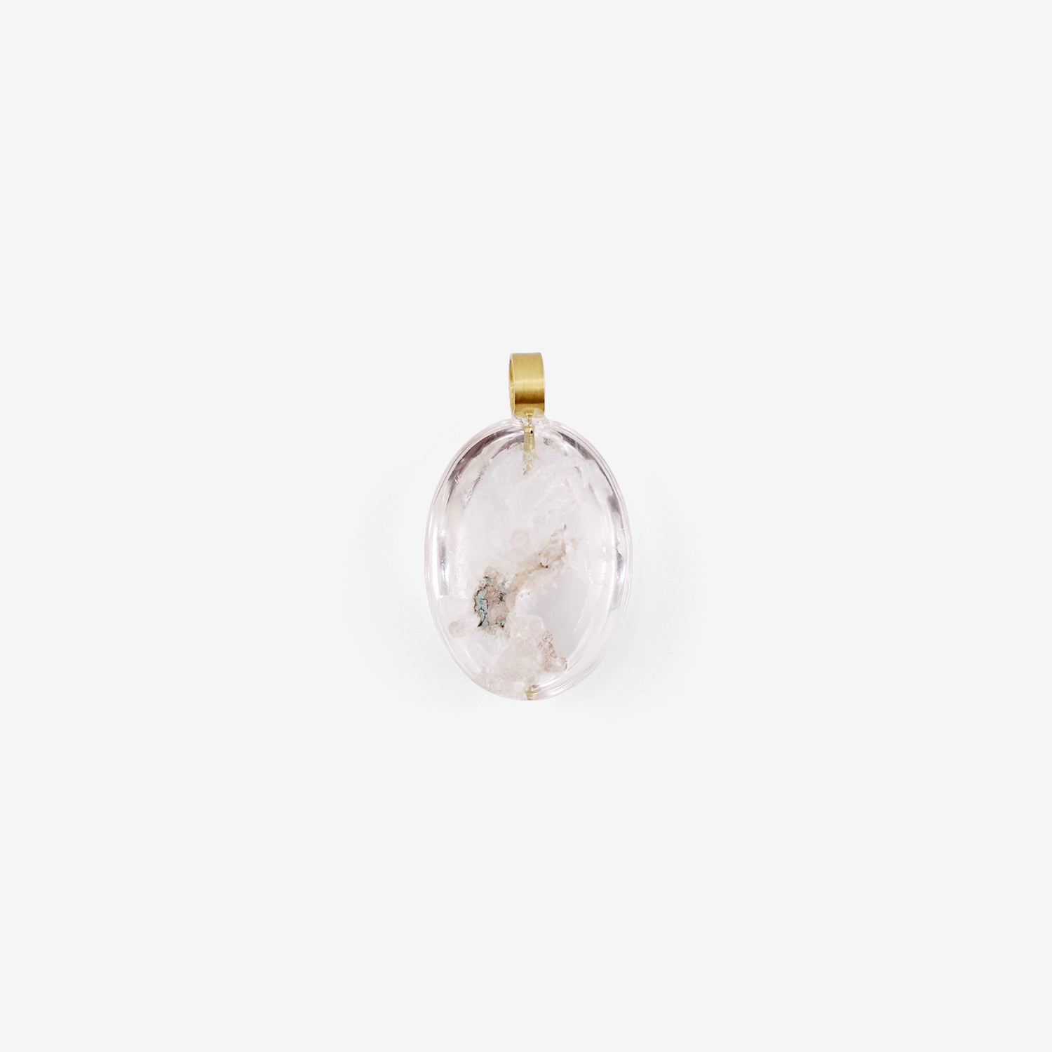 ROSANNE PUGLIESE 22K & OVAL PHANTOM QUARTZ NORTH/SOUTH PENDANT, 48CT