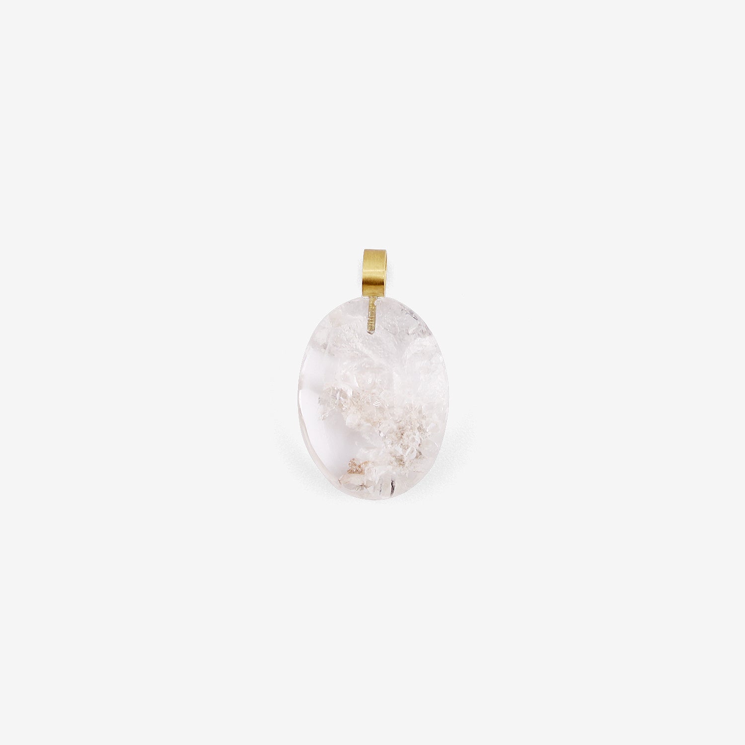 ROSANNE PUGLIESE 22K & OVAL PHANTOM QUARTZ NORTH/SOUTH PENDANT, 48CT