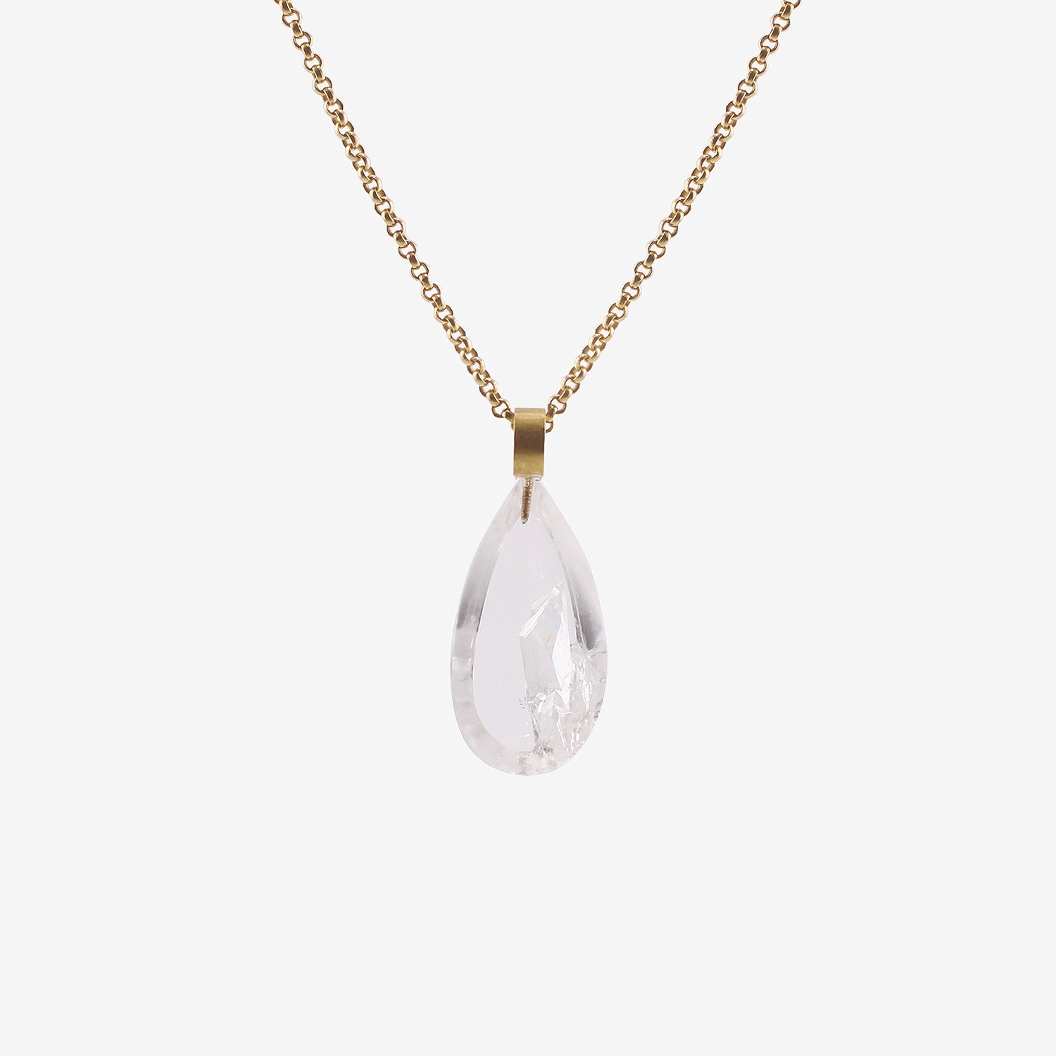 ROSANNE PUGLIESE 22K & TEARDROP-SHAPED PHANTOM QUARTZ PENDANT, 30CT