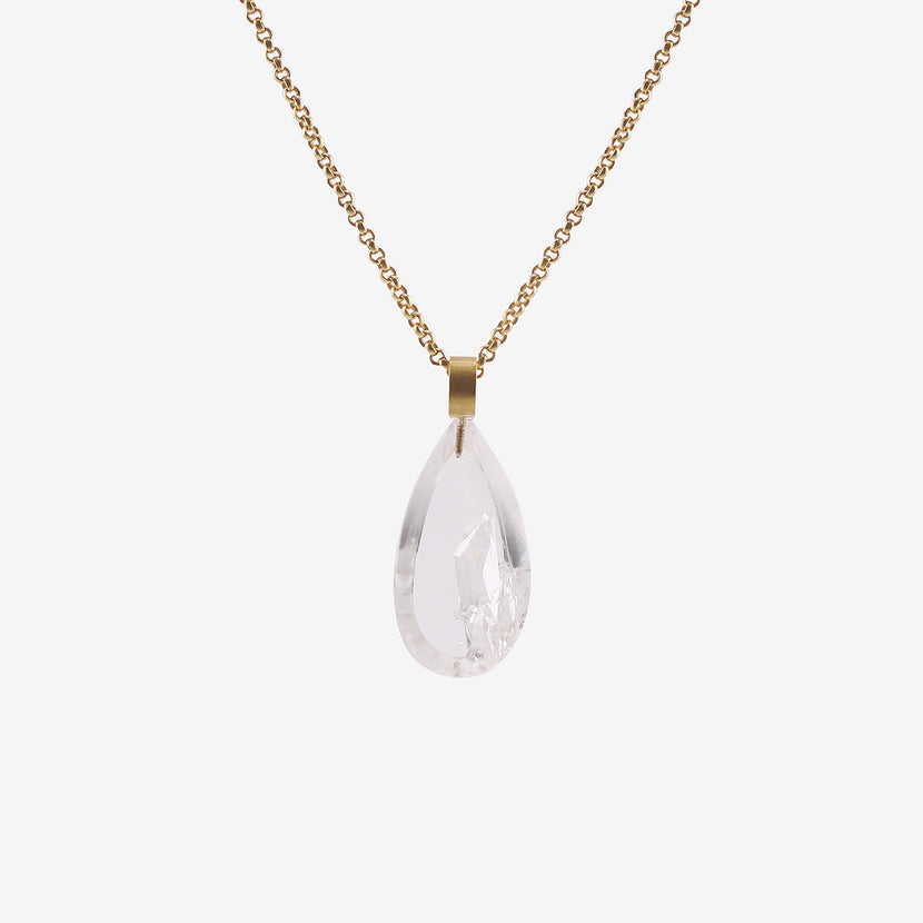 ROSANNE PUGLIESE 22K & TEARDROP-SHAPED PHANTOM QUARTZ PENDANT, 30CT
