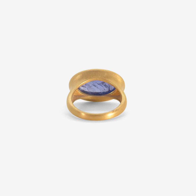 ROSANNE PUGLIESE 22K & OVAL CABOCHON TANZANITE GREEK-INSPIRED RING, 7CT