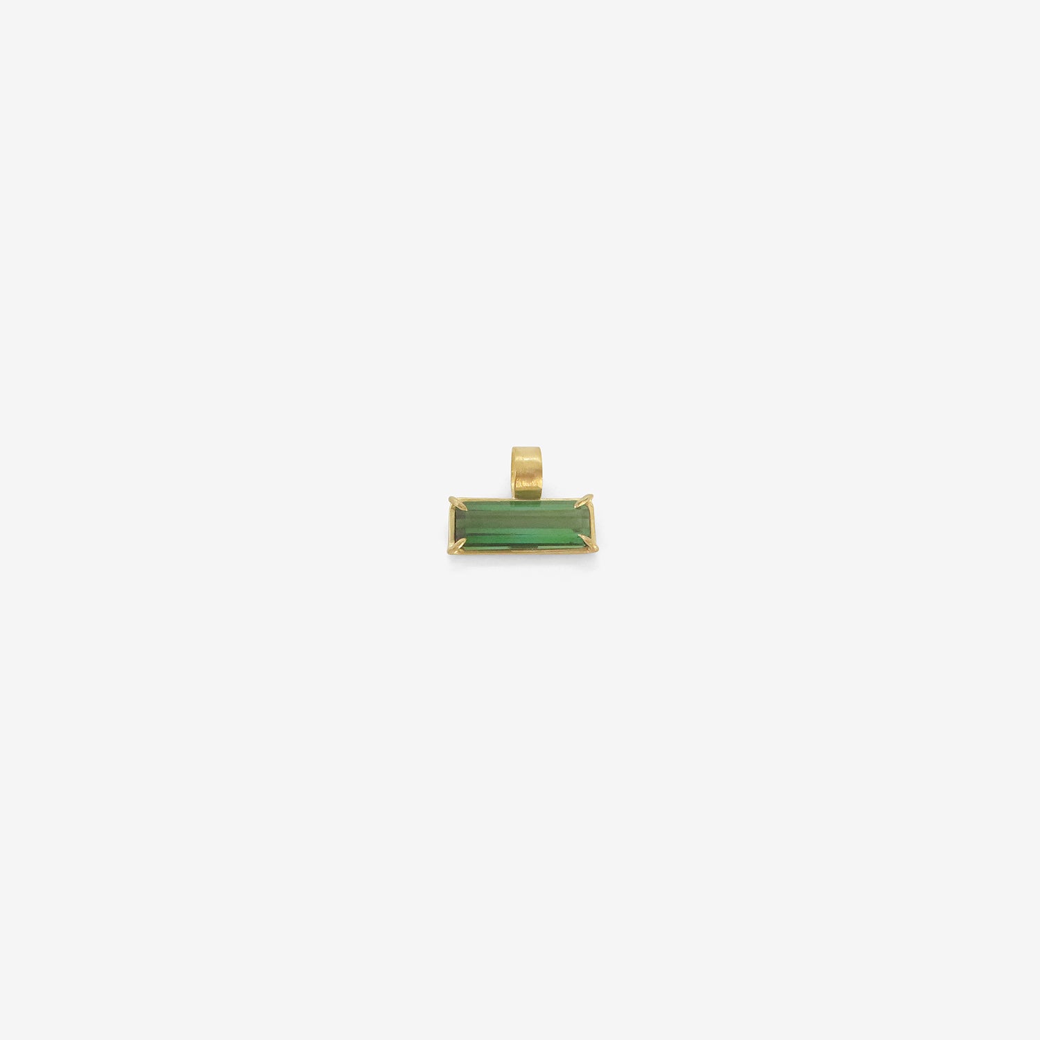 ROSANNE PUGLIESE 22K & EMERALD-CUT GREEN TOURMALINE EAST/WEST PENDANT