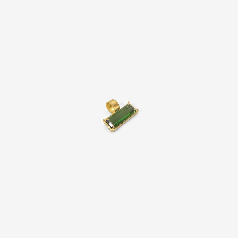 ROSANNE PUGLIESE 22K & EMERALD-CUT GREEN TOURMALINE EAST/WEST PENDANT