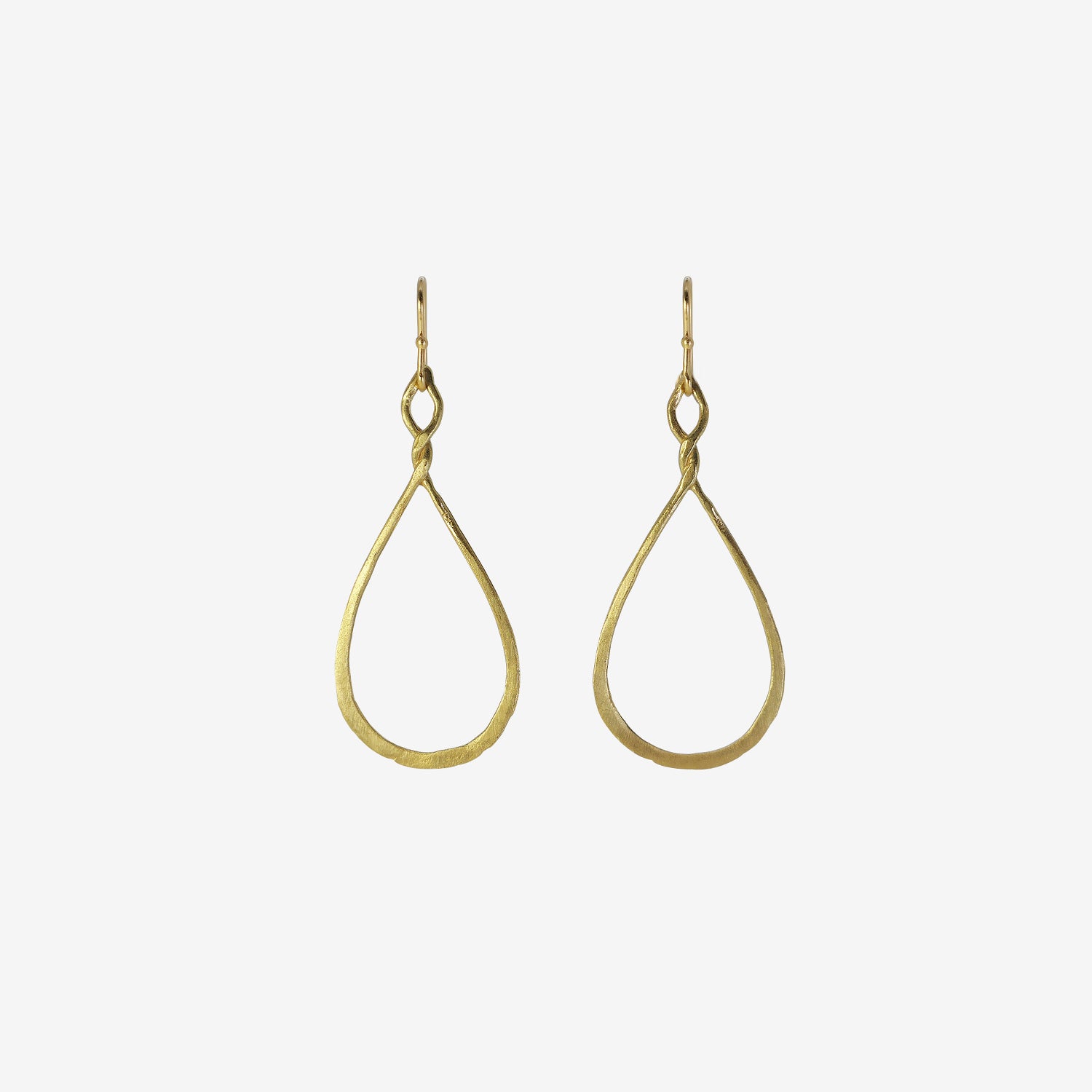 ROSANNE PUGLIESE 18K TWISTED TEARDROP HOOP EARRINGS
