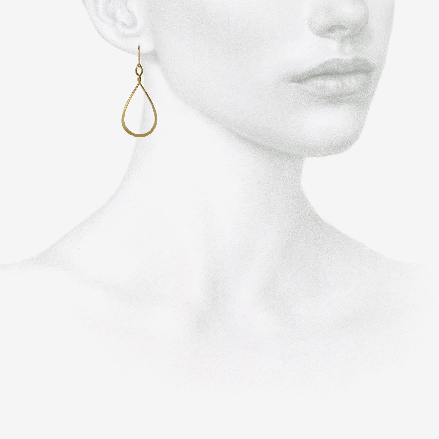 ROSANNE PUGLIESE 18K TWISTED TEARDROP HOOP EARRINGS