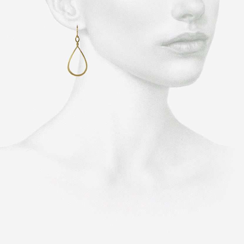 ROSANNE PUGLIESE 18K TWISTED TEARDROP HOOP EARRINGS