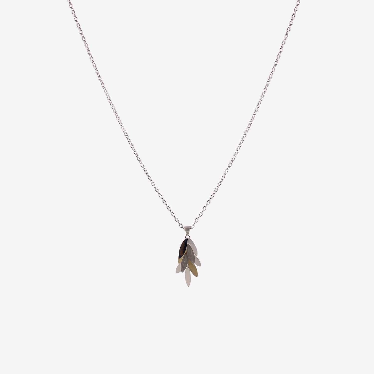 SIA TAYLOR STERLING SILVER & 18K FALLING LEAF NECKLACE
