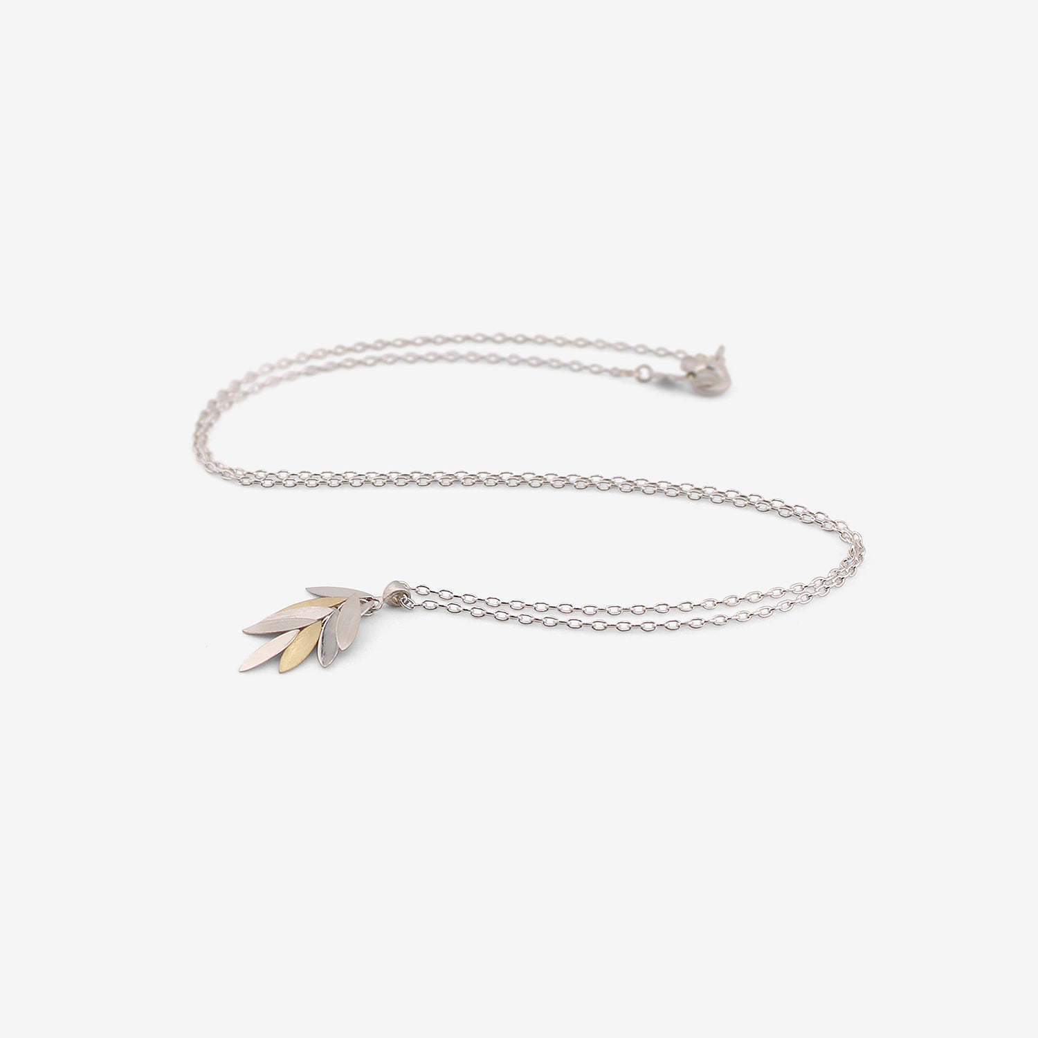 SIA TAYLOR STERLING SILVER & 18K FALLING LEAF NECKLACE