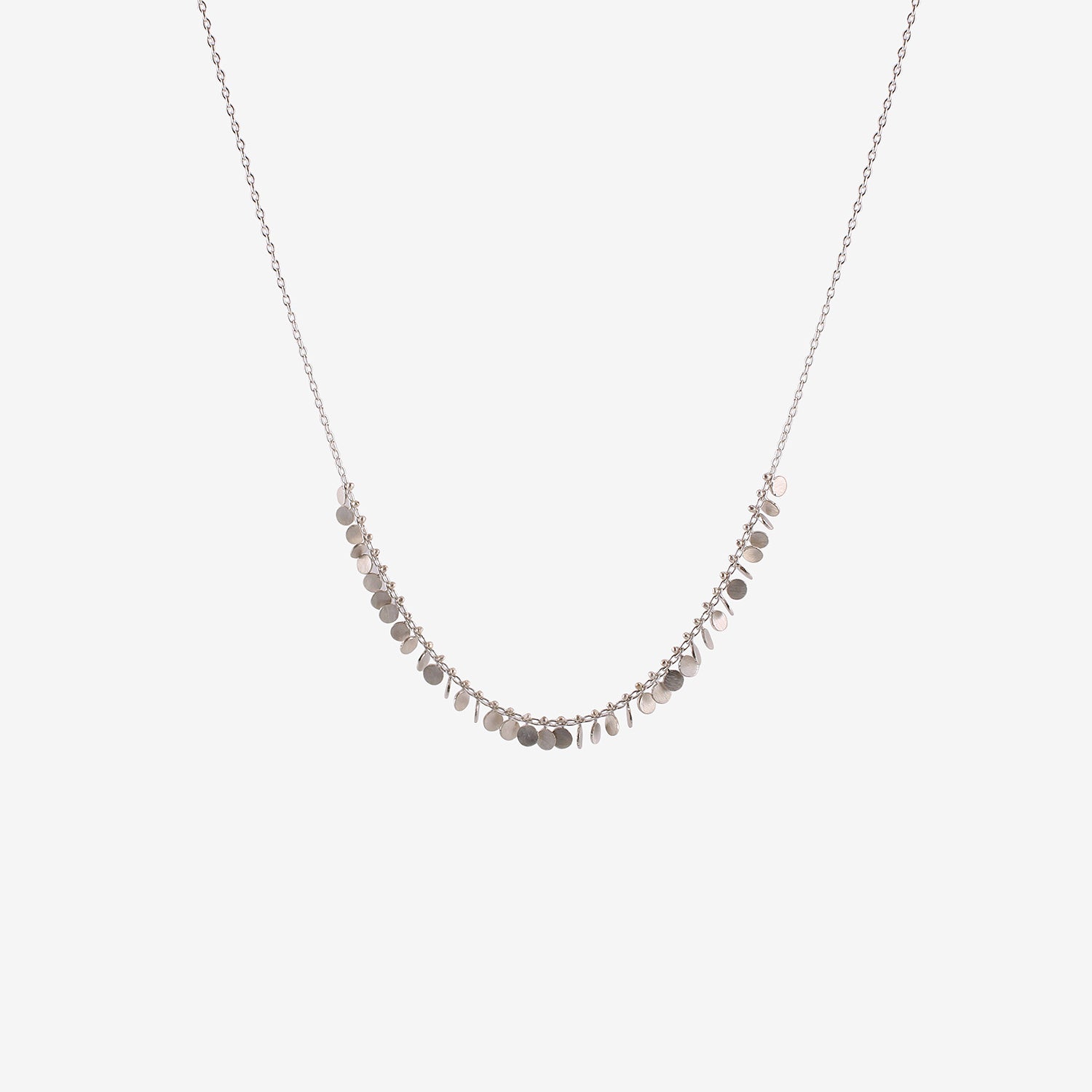 SIA TAYLOR STERLING SILVER TINY DOTS ARC NECKLACE
