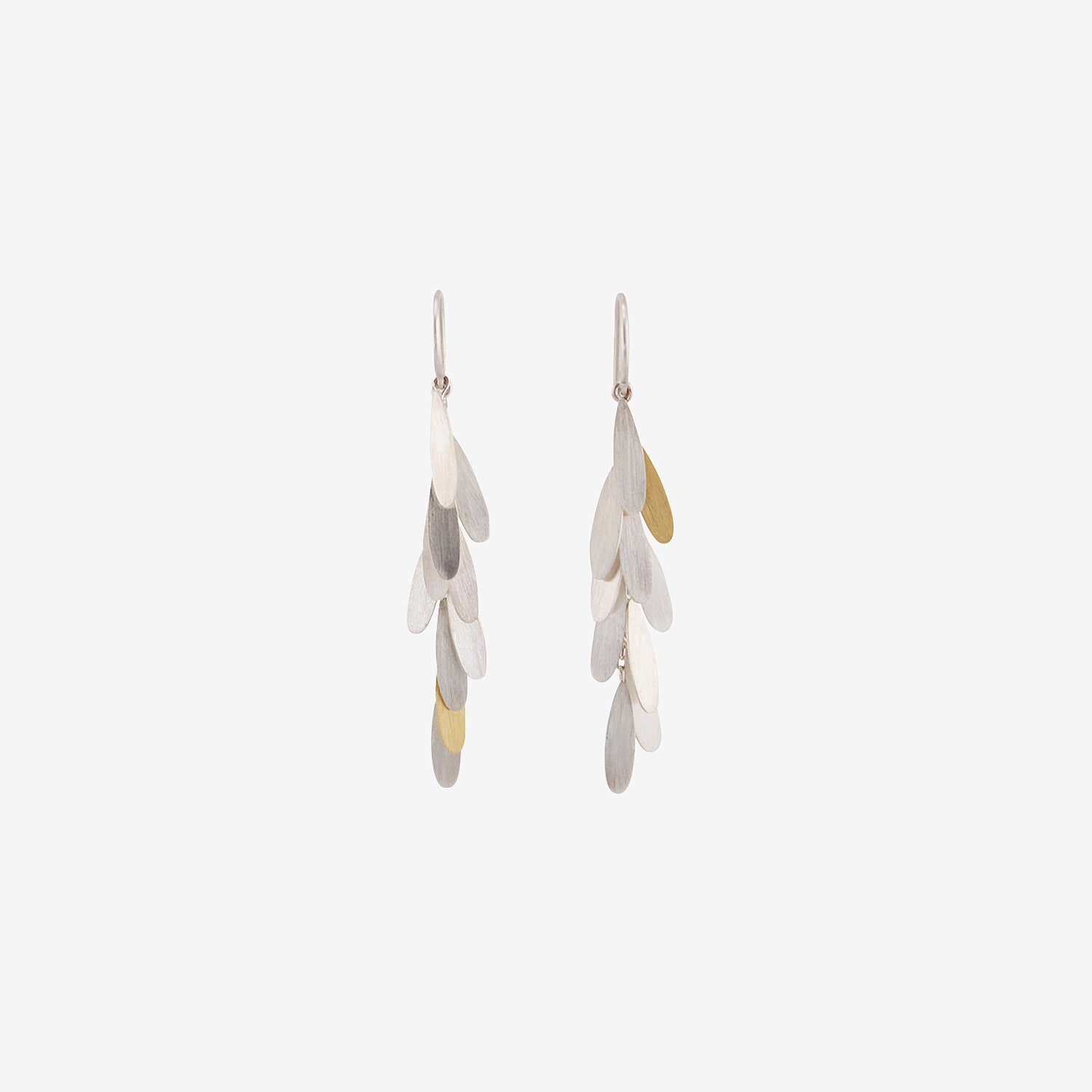 SIA TAYLOR STERLING SILVER & 18K LONG DAISY EARRINGS