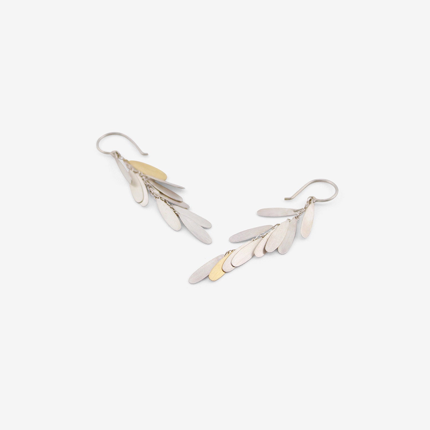 SIA TAYLOR STERLING SILVER & 18K LONG DAISY EARRINGS