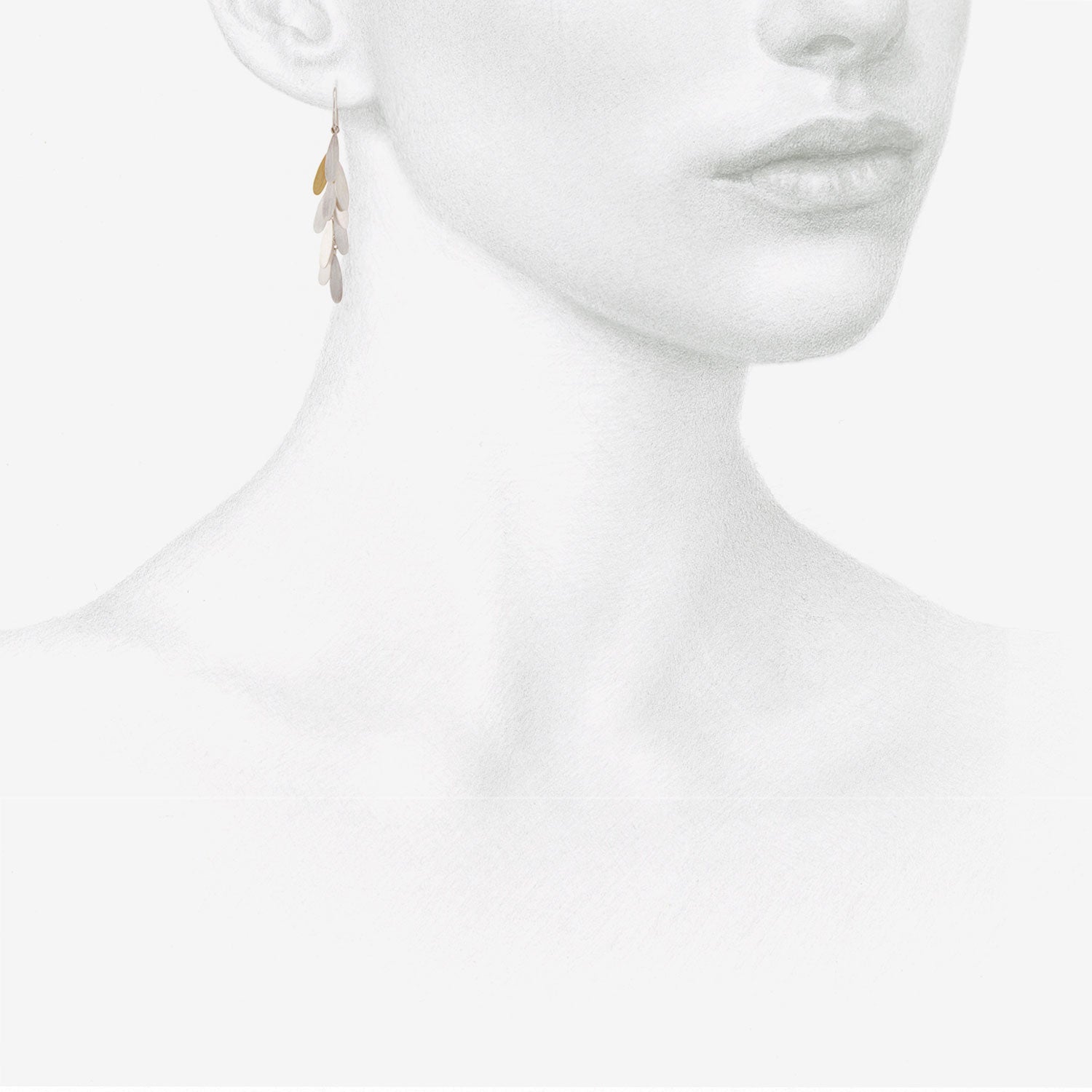 SIA TAYLOR STERLING SILVER & 18K LONG DAISY EARRINGS