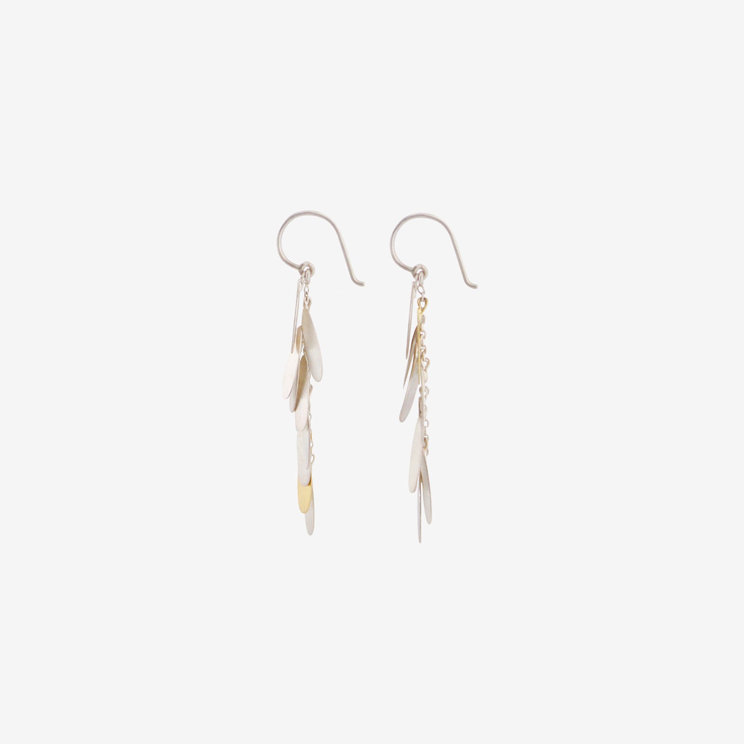 SIA TAYLOR STERLING SILVER & 18K LONG DAISY EARRINGS