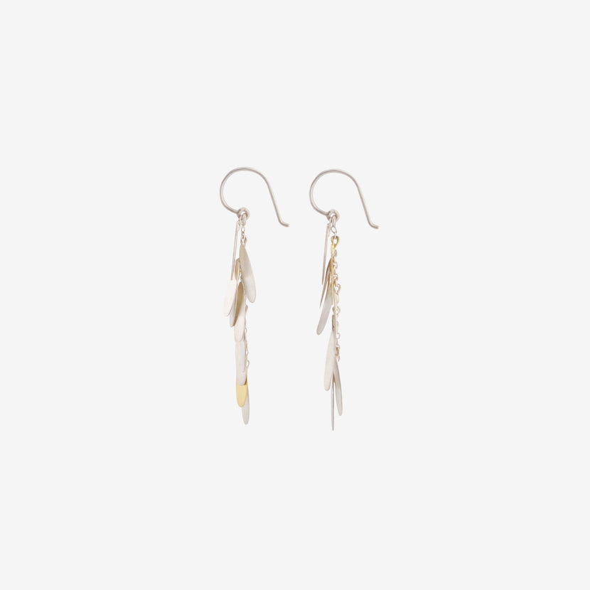 SIA TAYLOR STERLING SILVER & 18K LONG DAISY EARRINGS