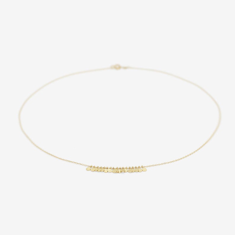 SIA TAYLOR 18K YELLOW GOLD MINI DOTS ARC NECKLACE