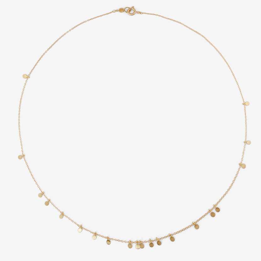 SIA TAYLOR 18K YELLOW GOLD DELICATE RANDOM DOTS NECKLACE
