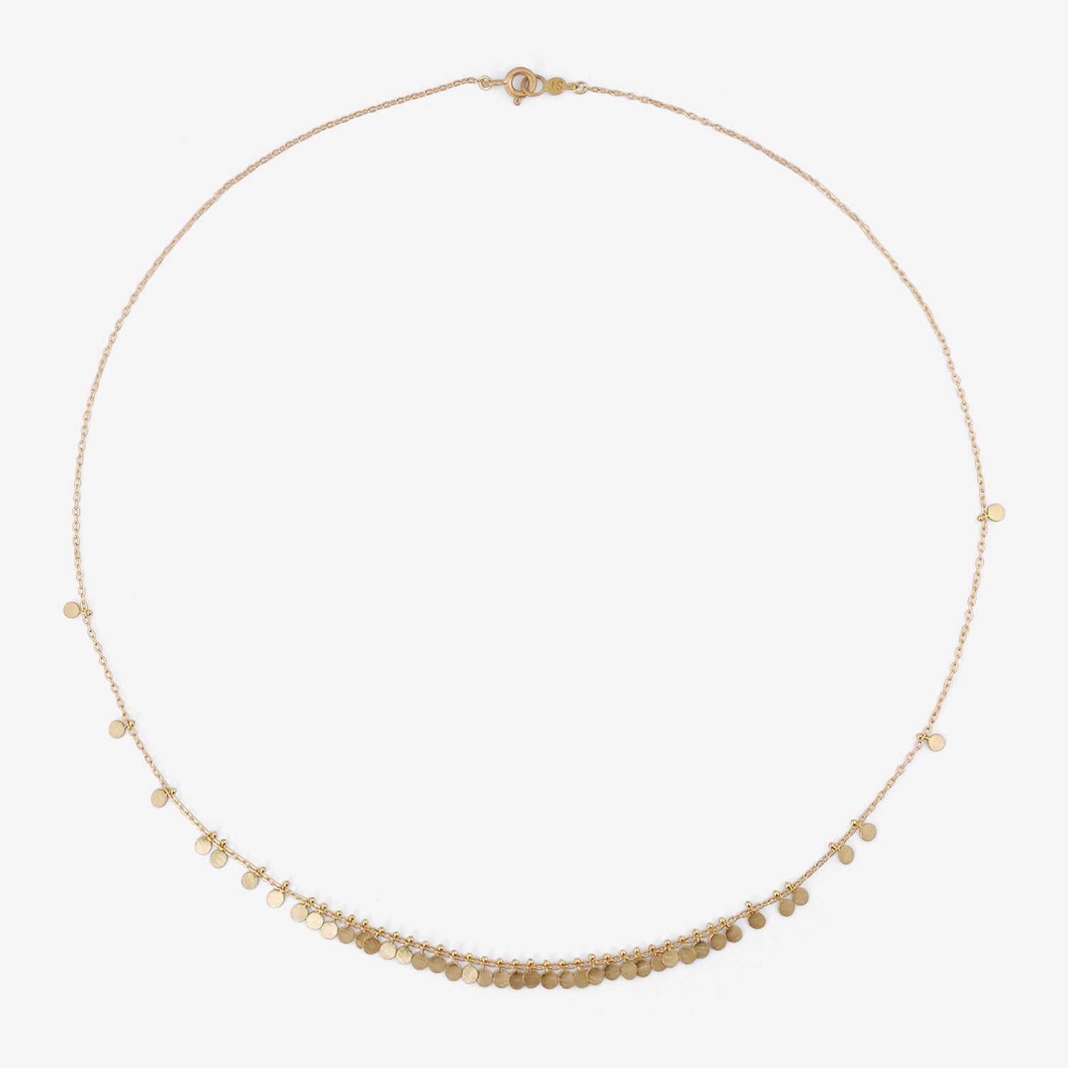 SIA TAYLOR 18K YELLOW GOLD DISPERSING DOTS ARC NECKLACE