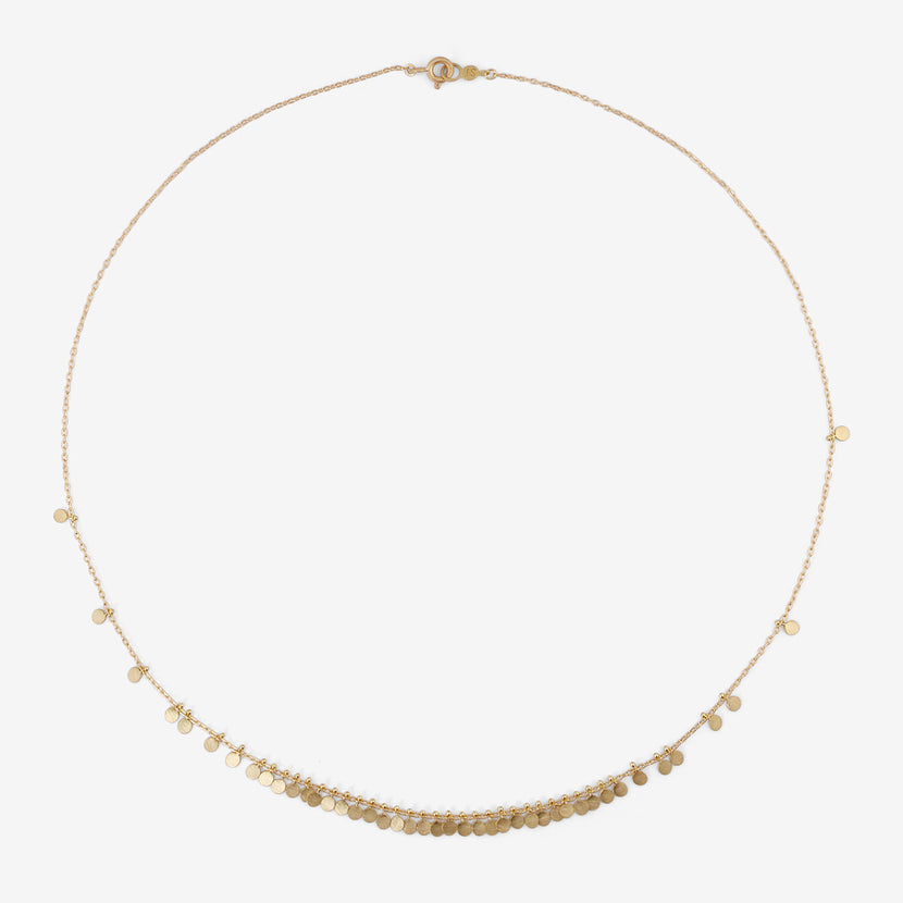 SIA TAYLOR 18K YELLOW GOLD DISPERSING DOTS ARC NECKLACE