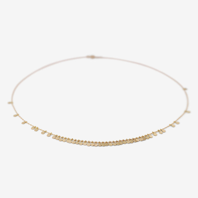 SIA TAYLOR 18K YELLOW GOLD DISPERSING DOTS ARC NECKLACE